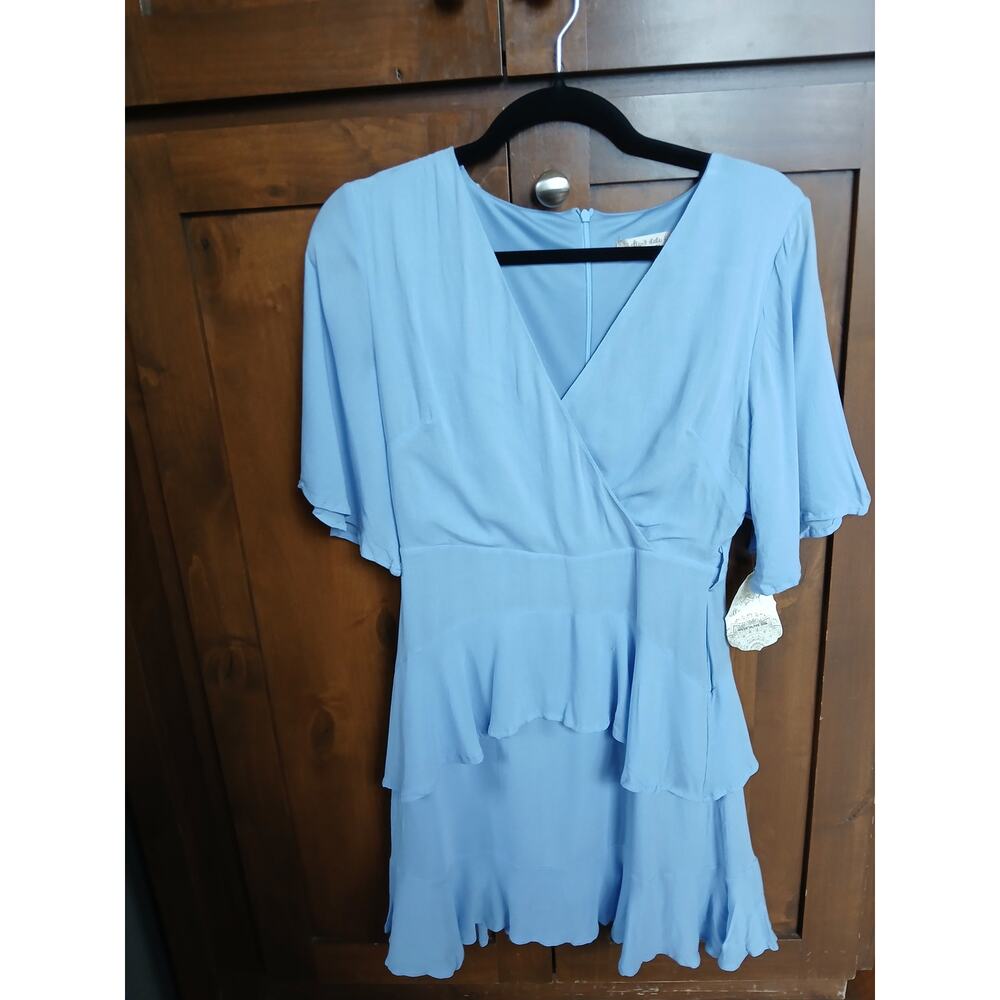 NWT Altar’d State Heart State Light Blue Ruffle Dress Women’s S Layered